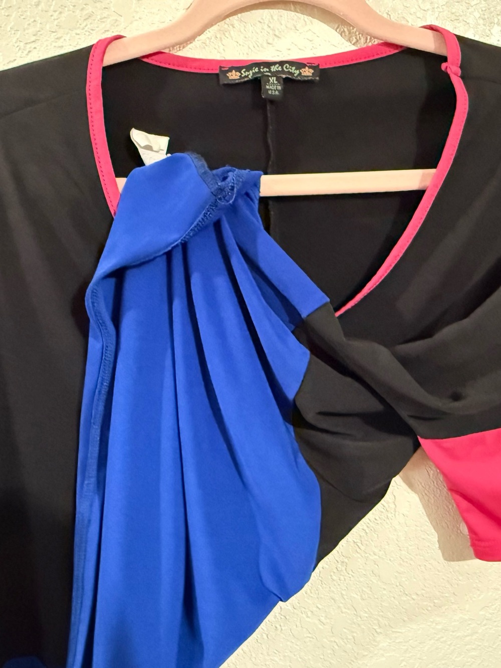 Suzie In The City Black Top with Pink Trim